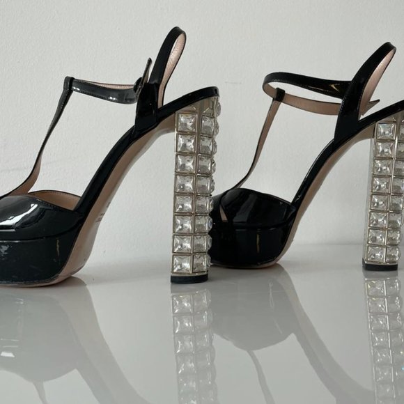 miu miu heels with swarovski crystals blac - Picture 4 of 4